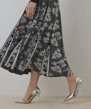 GRACE CONTINENTAL ラメモールニットジャガードワンピース ブラック