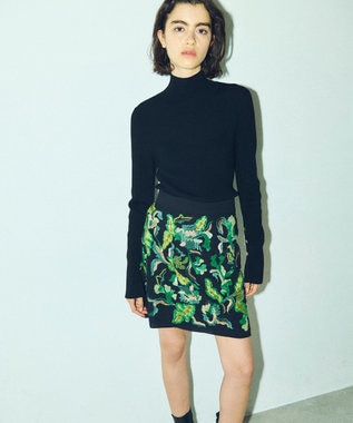 GRACE CONTINENTAL ビジューリブニットトップ ブラック