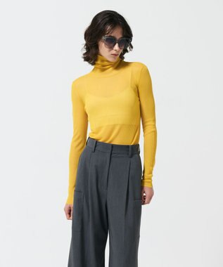 GRACE CONTINENTAL シアーリブタートルトップ イエロー