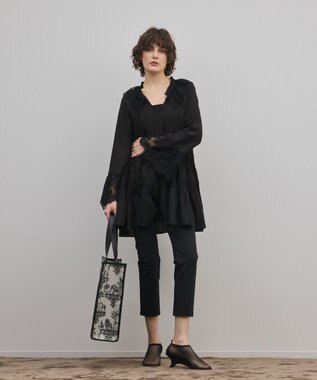 GRACE CONTINENTAL レースカラーチュニックブラウス ブラック