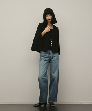 GRACE CONTINENTAL トリアセケープスリーブジャケット ブラック