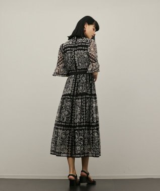 GRACE CONTINENTAL ペイズリーカレイドプリントワンピース ブラック