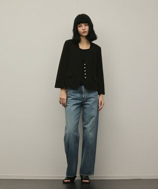 GRACE CONTINENTAL トリアセケープスリーブジャケット ブラック