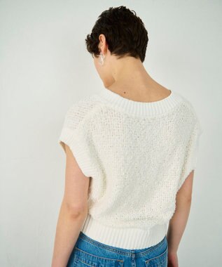 GRACE CONTINENTAL カノコショートニットトップ ホワイト