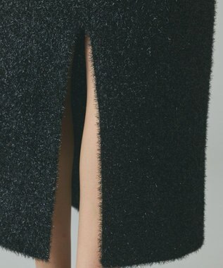 GRACE CONTINENTAL フェザーヤーンシャイニースカート ブラック