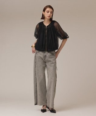 GRACE CONTINENTAL チュールシアーブルゾン ブラック