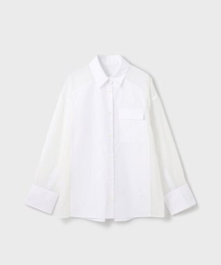 GRACE CONTINENTAL シアーコンビオーバーシャツ ホワイト