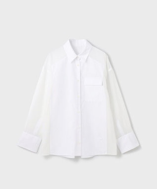 GRACE CONTINENTAL シアーコンビオーバーシャツ ホワイト