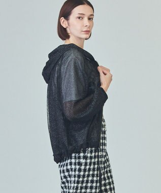 GRACE CONTINENTAL マクラメメッシュフーディー ブラック