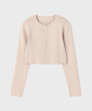 GRACE CONTINENTAL ショートリブニットカーディガン ベージュ