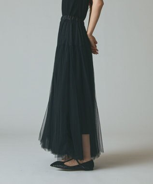 GRACE CONTINENTAL チュールボリュームスカート ブラック