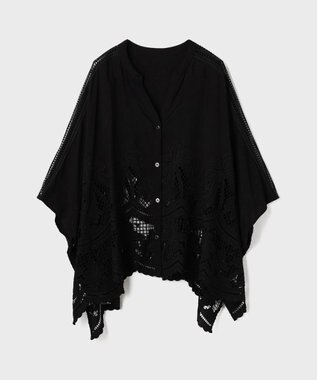 GRACE CONTINENTAL カットワークスカラブラウス ブラック