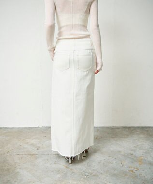 GRACE CONTINENTAL デニムタイトロングスカート ホワイト