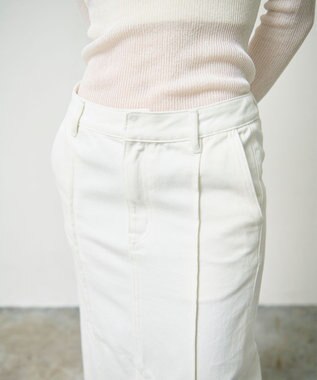 GRACE CONTINENTAL デニムタイトロングスカート ホワイト