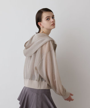 GRACE CONTINENTAL シアーニットパーカー ベージュ