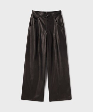 GRACE CONTINENTAL カーブフェイクレザーパンツ ブラック
