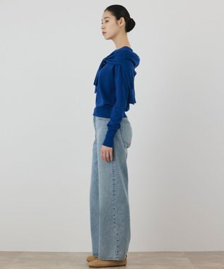 GRACE CONTINENTAL バイカラーウールニットトップ ブルー