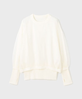 GRACE CONTINENTAL シアーニットトップ ホワイト