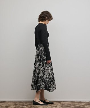 GRACE CONTINENTAL スクエアリブニットトップ ブラック