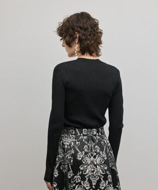 GRACE CONTINENTAL スクエアリブニットトップ ブラック