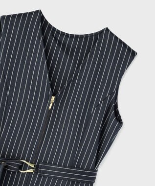 GRACE CONTINENTAL ストライプジャージワンピース ネイビー