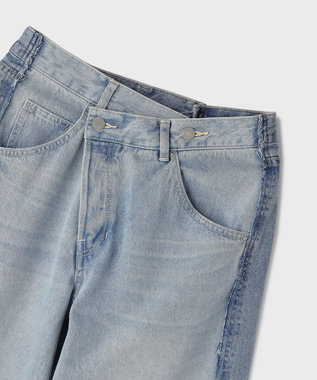 GRACE CONTINENTAL リメイクストレートデニムパンツ ブルー