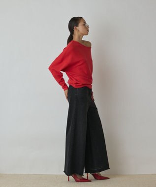 GRACE CONTINENTAL アシメテレコカットトップ レッド