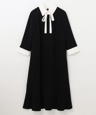 GRACE CONTINENTAL ダブルクロスドレス バイカラー