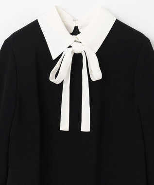 GRACE CONTINENTAL ダブルクロスドレス バイカラー