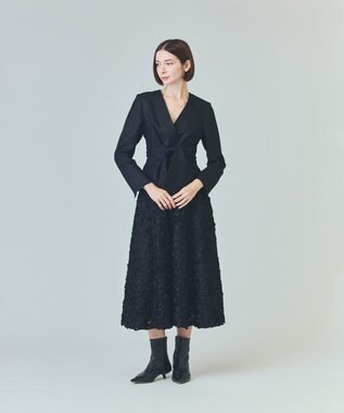 GRACE CONTINENTAL ラメWOOLボウジャケット ブラック