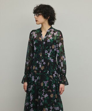 GRACE CONTINENTAL ドロストティアードフレアワンピース ブラック