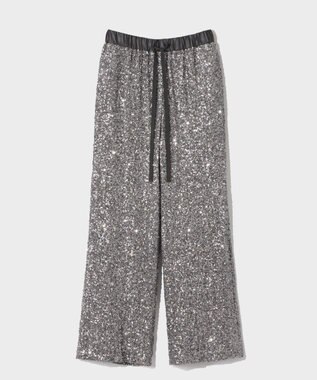 GRACE CONTINENTAL スパンコールニットパンツ グレー