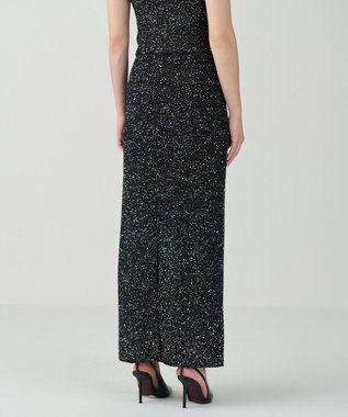 GRACE CONTINENTAL シャイニーニットロングスカート ブラック