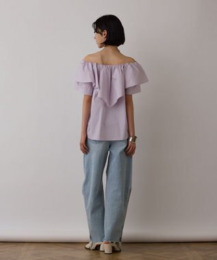 GRACE CONTINENTAL フリルオフショルトップ ラベンダー