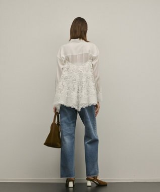 GRACE CONTINENTAL ワイドストレートデニムパンツ インディゴ