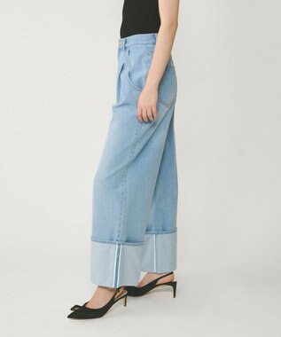 GRACE CONTINENTAL ロールアップワイドパンツ サックス