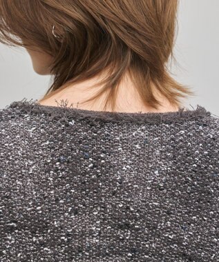 GRACE CONTINENTAL ツイードニットカーディガン ブラック