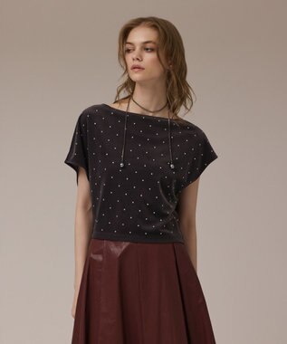 GRACE CONTINENTAL ベロアルーズカットトップ グレー