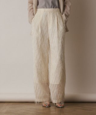 GRACE CONTINENTAL フリンジワンタックパンツ キナリ