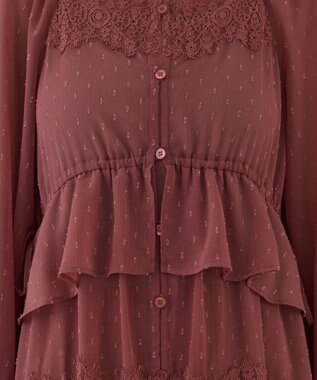 GRACE CONTINENTAL レースコンビカットジャガードワンピース ピンク