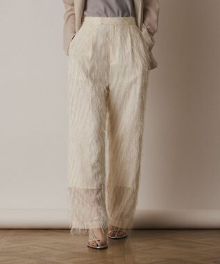 GRACE CONTINENTAL フリンジワンタックパンツ キナリ