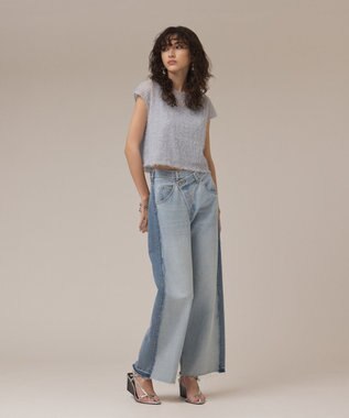 GRACE CONTINENTAL バックフレアチュールトップ ブルー