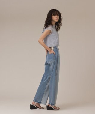 GRACE CONTINENTAL バックフレアチュールトップ ブルー