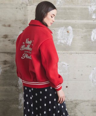 GRACE CONTINENTAL バーシティembジャケット レッド