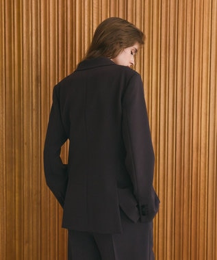 GRACE CONTINENTAL サテンボウ付テーラードジャケット ブラウン