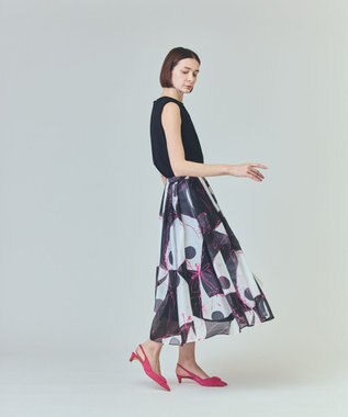 GRACE CONTINENTAL ペイントシアースカート ブラック