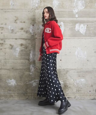 GRACE CONTINENTAL バーシティembジャケット レッド