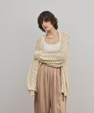 GRACE CONTINENTAL zipミドルニットカーディガン キナリ