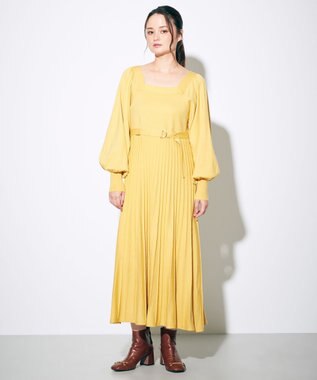 スクエアネックロングニットワンピース Grace Continental Grace Continental グレースコンチネンタル 通販