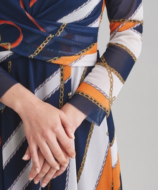 グレースコンチネンタル　スカーフチュールワンピース　ダイアグラム スカーフチュールワンピース / GRACE CONTINENTAL | GRACE